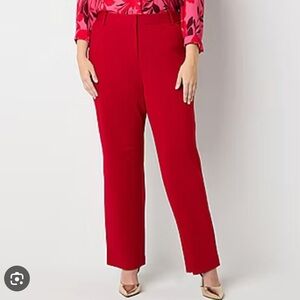 Liz Claiborne Emma Red Straight Leg Pants Size 16